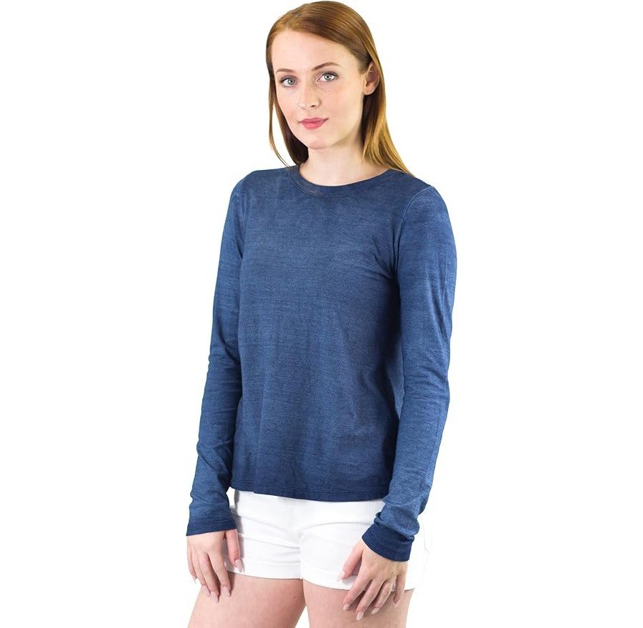 Split Back Blue Tee by Cloth and Stone